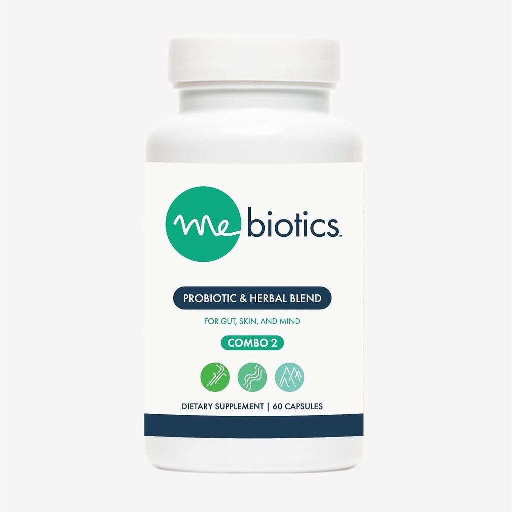 Microbiome Labs Mebioticsのプロバイオティック及び草の補足の組合せ2 - 皮膚+腸の健康のためのBacillusのSubtilis +レモン バルム - Gut、心および皮(60のカプセル)を支える口頭プロバイオティクス