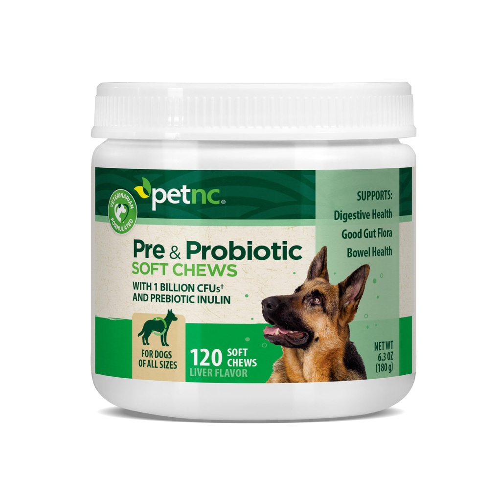 PetNC の自然な心配のレバーの味、犬 120 ct のためのチーズの事前及びプロバイオティクスの柔らかい咀嚼(パッケージ 1) (パッケージ 5 月 Vary)
