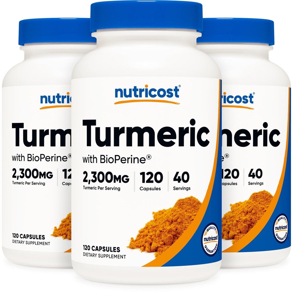 ナトリコストターメリッククルクミンピル(3パック)とバイオパインと95%クルクミノイド、2300mg、120カプセル、ベジギーカプセル、キャップあたり767mg、40サービング、グルテンフリー、非GMO
