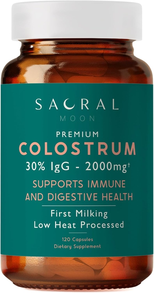 Colostrum、30% IgG - 最初の搾乳 - 低熱処理 - 2000mg - 非GMO - 非GMO - 免疫、ガット、消化器、GIトラクトサポート - 皮膚、髪、美しさ - 牛のコロストラムは、明快さと幸福を支援します