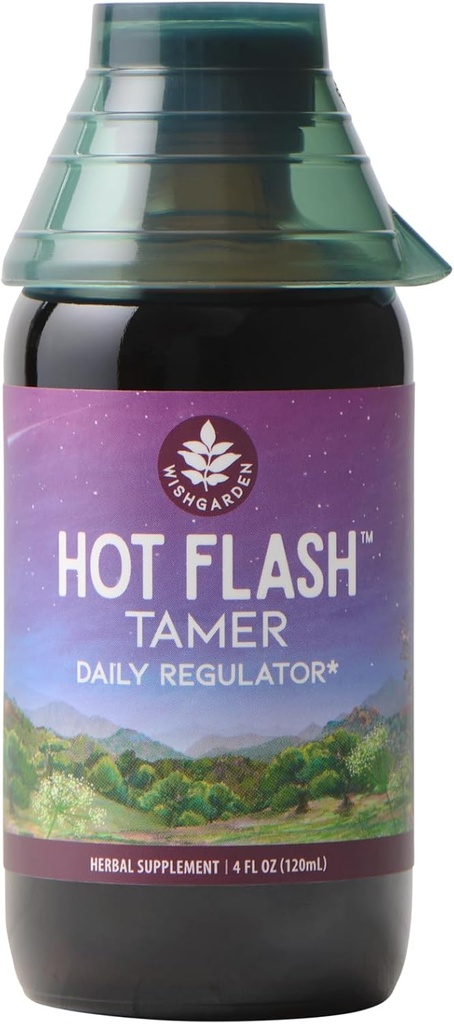 WishGarden Herbs Hot Flash Tamer - Plant-Based Herbal Hot Flash Relief & Night Sweats Supplement with Black Cohosh & Vitex Berry Supports Healthy Hormone Levels, Menopause Relief for Women, 4oz