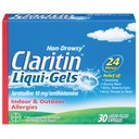 Claritin Liqui-Gels 24時間アレルギー救済、非眠気アレルギー薬、Loratadine Antihistamineカプセル、30カウント