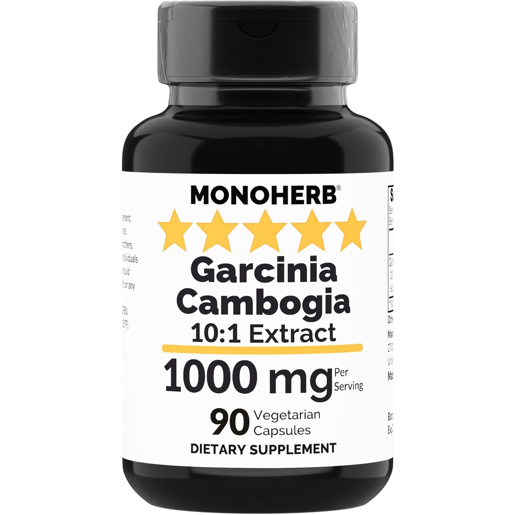 MONOHERB GarciniaのCambogia 1000のmg - 90の野菜のカプセル-高い効力10:1のエキス