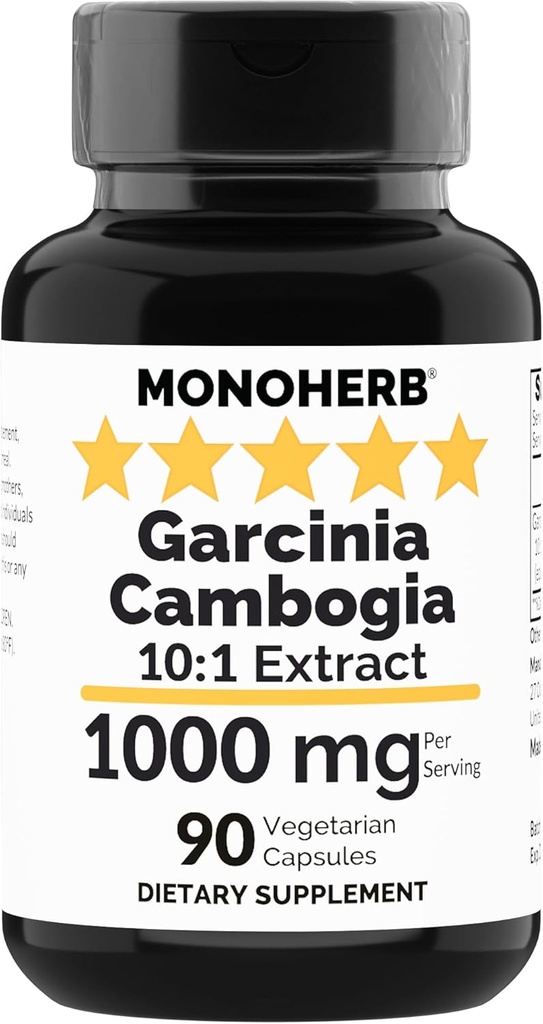 MONOHERB GarciniaのCambogia 1000のmg - 90の野菜のカプセル-高い効力10:1のエキス