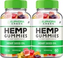 Euphoria Green Hemp Gummies - with Hemp Seed Extract EuphoriaGreen Hemp Gummies Tinnitus Herbal Supplement, Health and Wellness Support, All Natural Euphoria Green Hemp Gummy (2 Pack - 120 Gummies)