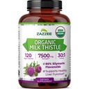 ZazzeeのUSDAの有機性ミルクのThistle 30:1のエキス、80%のシリマリン、120のビーガン カプセル、4か月の供給、証明されたコーシャ、高い効力のレバー及び酸化防止サポート、SilybumのMarianum、非GMO、米国で作られる
