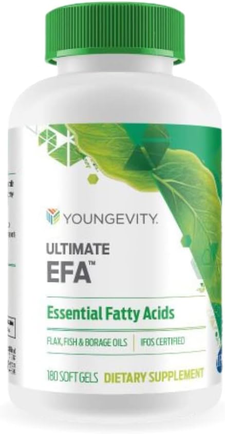 Youngevity Ultimate EFA - エッセンシャル脂肪酸の有機性ソース | オメガ3、6、および9 | ボラージュ、フラックス&フィッシュオイル製 | 180 カウント (パッケージ 1))