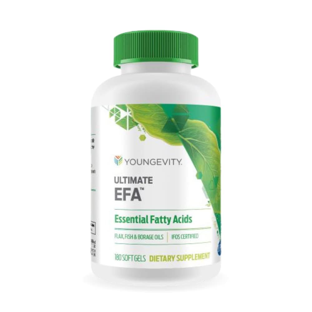 Youngevity Ultimate EFA - エッセンシャル脂肪酸の有機性ソース | オメガ3、6、および9 | ボラージュ、フラックス&フィッシュオイル製 | 180 カウント (パッケージ 1))