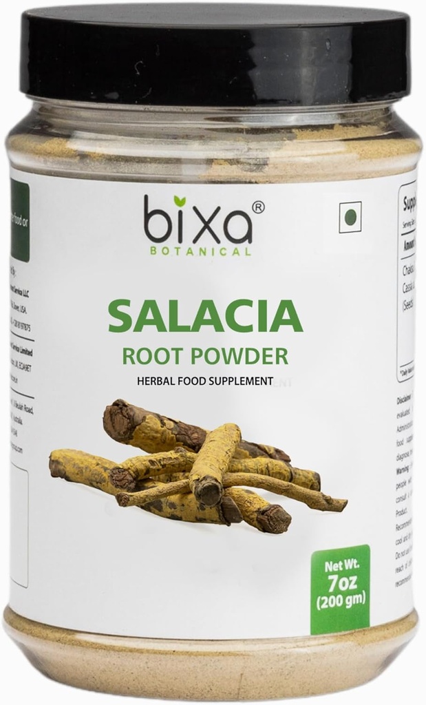 bixa BOTANICAL Salacia Root Powder | Salacia Reticulata | 200 グラム / 7 OZ | Ayurvedic Herbal Supplement | グルテンフリー、非GMO、蒸気処理、ビーガン、100% 純粋な。