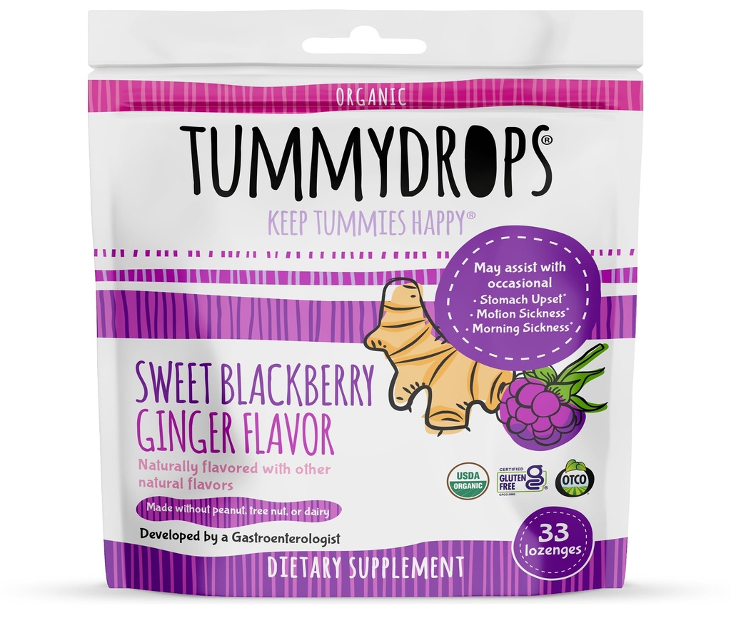Tummydrops USDA オーガニック 甘い ブラックベリー ジンジャー