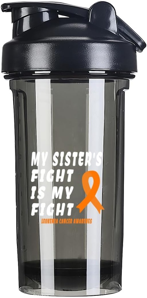 Leukemiaの癌Awarenes 18のOunceのシェーカーのびんの飲み物のミキサーの漏出防止のプレワークアウトの蛋白質の揺れの食事の取り替えの揺れのびん500ML/18 Ozの黒