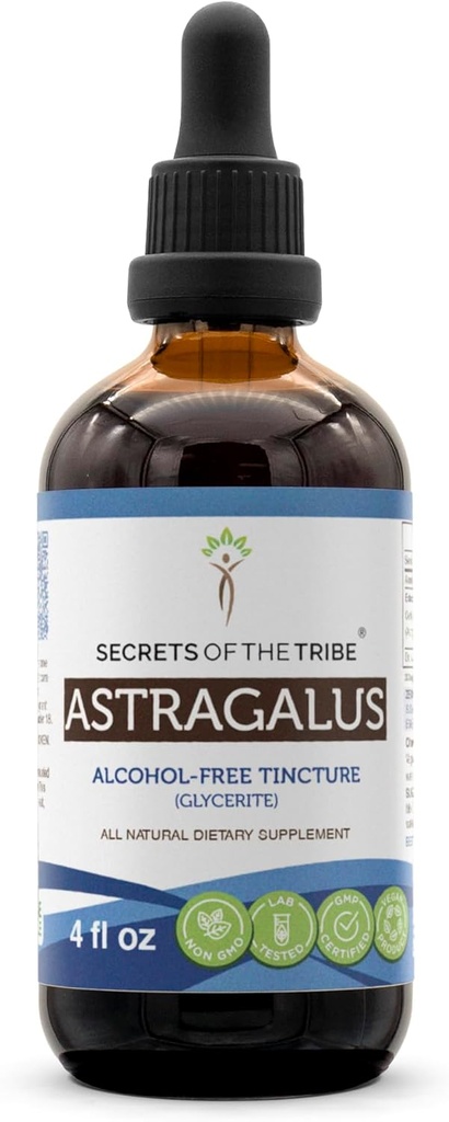 Tribe Astragalus Tinctureアルコールフリー液体エキス、Astragalus(Astragalus membranaceus)乾燥ルートの秘密(4 FL OZ)
