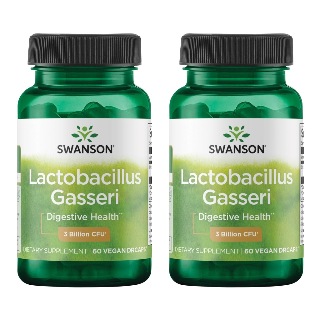Swanson Lactobacillus Gasseri - プロバイオティックサプリメントは、3つのビリオンCFUで消化の健康をサポート - デザインリリース満足度と脂肪代謝サポート - (60ベジギーカプセル) 2ボトル