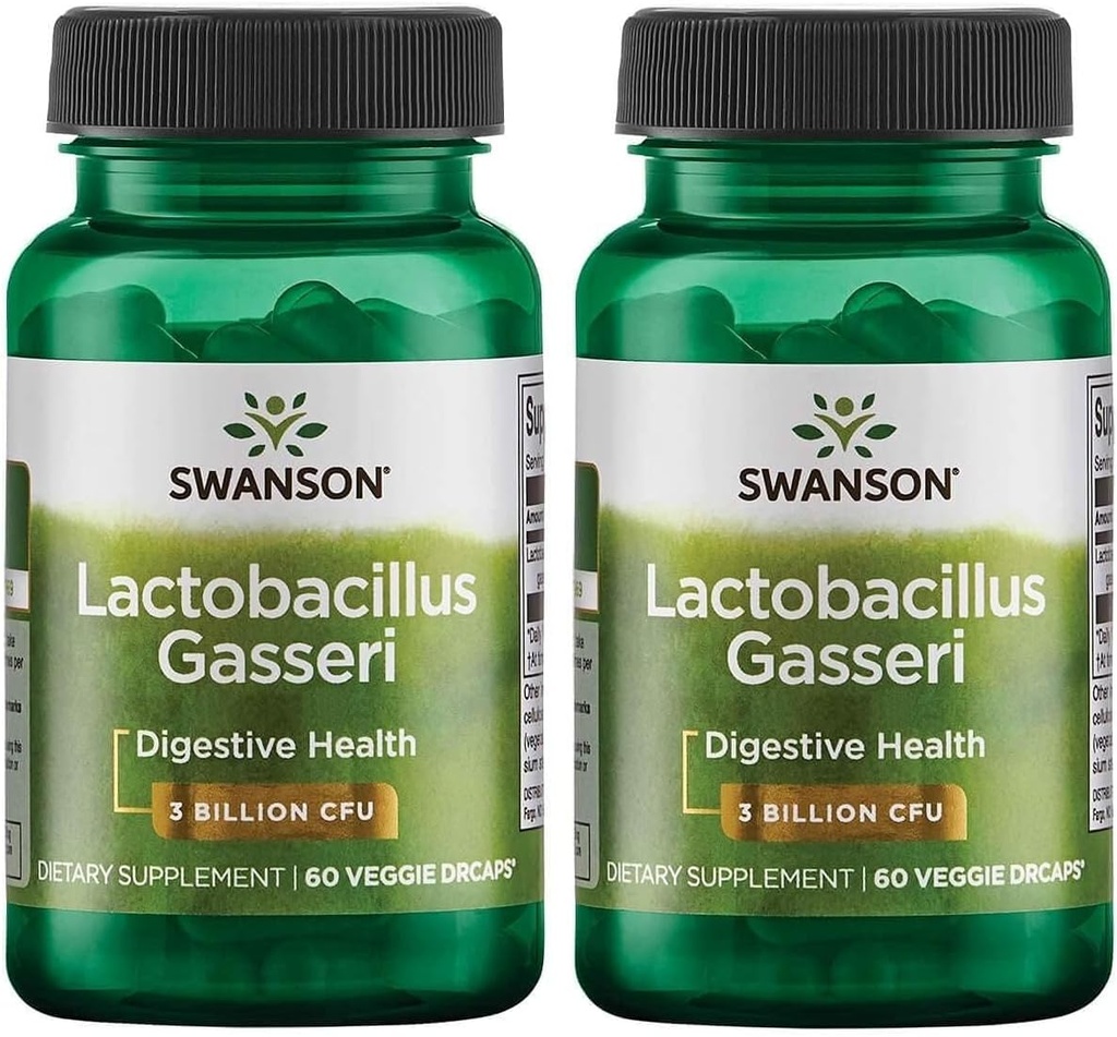 Swanson Lactobacillus Gasseri - プロバイオティックサプリメントは、3つのビリオンCFUで消化の健康をサポート - デザインリリース満足度と脂肪代謝サポート - (60ベジギーカプセル) 2ボトル