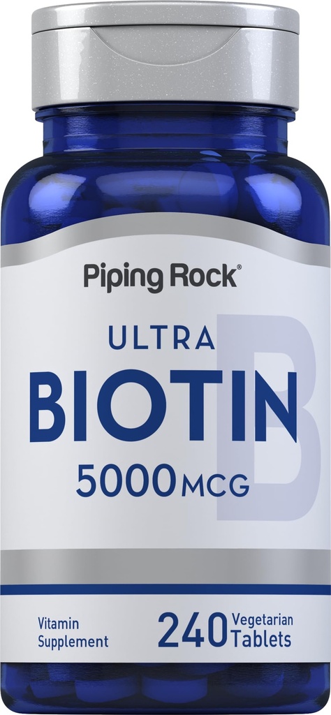 ピッピングロックビオチン5000mcg | 240錠 | 美容ビタミンサプリメント | ベジタリアン・ノンGMO・グルテンフリー・グルテンフリー対応商品