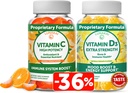 LunakaiビタミンCとビタミンD3グミーバンドル - 300mgオーガニック、非GMO、ビーガンChewable Gummy - 免疫、骨と気分のサポートサプリメント大人