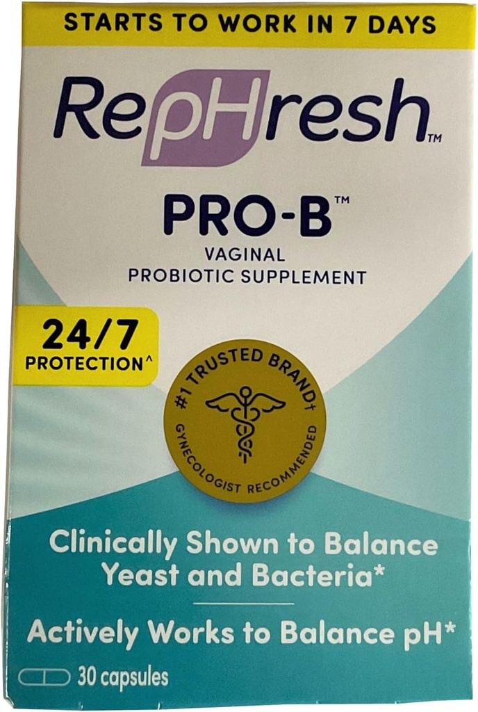 RepHresh Pro-B腟のプロバイオティクスの補足、バランスのイーストおよび細菌は、pHのバランス、30カプセルを支えます