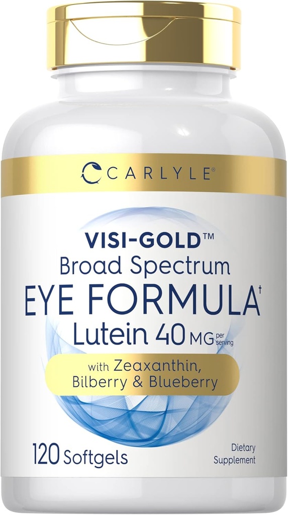 Carlyle eye Health Supplement | 120 Softgels | Lutein 40mg、Zeaxanthin、Bilberry、Blueberry | ブロードスペクトラムアイサポートビタミン | 非GMO、グルテンフリーフォーミュラ