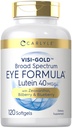 Carlyle eye Health Supplement | 120 Softgels | Lutein 40mg、Zeaxanthin、Bilberry、Blueberry | ブロードスペクトラムアイサポートビタミン | 非GMO、グルテンフリーフォーミュラ