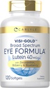 Carlyle eye Health Supplement | 120 Softgels | Lutein 40mg、Zeaxanthin、Bilberry、Blueberry | ブロードスペクトラムアイサポートビタミン | 非GMO、グルテンフリーフォーミュラ