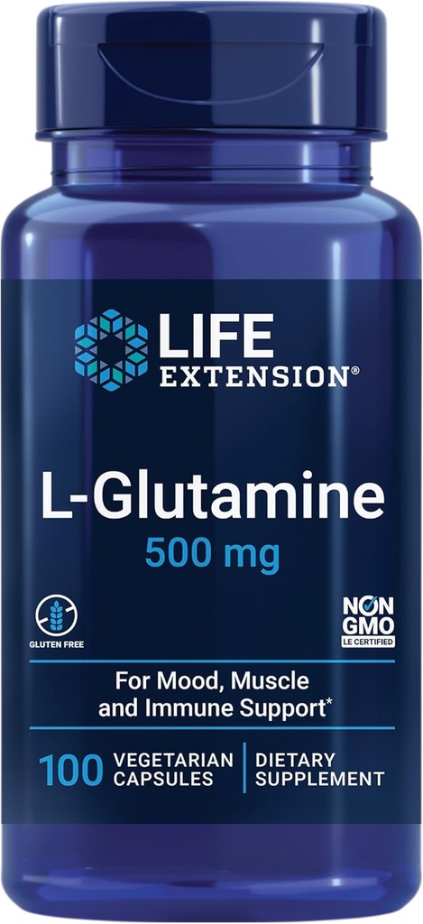 ライフエクステンションクレアチンカプセル120カウント&Lグルタミン500mg 100カプセルは、筋肉の健康のためにバンドル