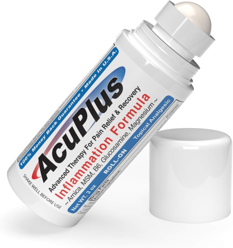 AcuPlus - 痛みの軽減ロールオン - 筋肉と関節 - 関節炎痛みリバイバー、膀胱炎、腱炎クリーム - TSA準拠、便利なロールオン - 3 fl。 oz。 (パッケージ 1)