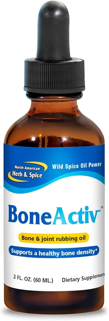 北アメリカのハーブ & スパイス BoneActiv - 2 fl. oz. - 骨 & ジョイント ラビング オイル - ヘルシーボンをサポート - 非GMO, ビーガン - 346 サービング
