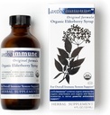 オーガニックエルダーベリーシロップ - Anthoimmune - 大人と子供のための免疫サポートサプリメント - USDA Organic、超プレミアムブラックエルダーベリーフォーミュラ(4オンス)24サービング
