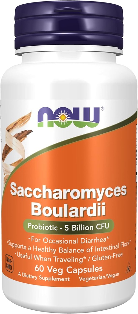 Saccharomyces Boulardii Gastrointestinal サポート、60 キャップによる Now Foods (パック 2)