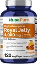 NusaPure Royal Jelly 10:1 エキス、4000mg - 120 Veggie カプセル(非GMO、グルテンフリー、バイオペリン)と等しい400 mg