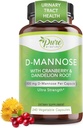 純粋で自然600mg D-Mannoseビーガンカプセルクランベリー&タンポ抽出物、尿路の健康サポート、フラッシュ不純物、デトックスボディ、240カウント