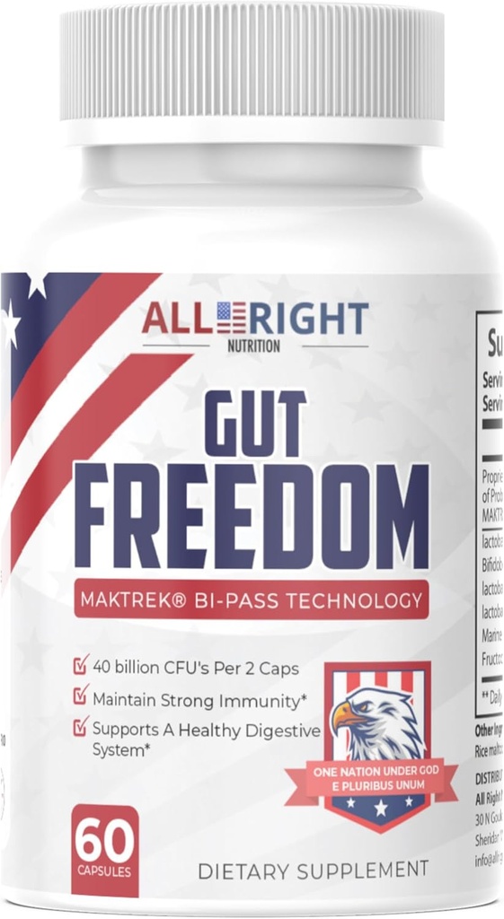 Gut Freedom - Probiotic for Gut Health - 40 Billion CFUs - 60 Capsules