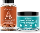 Vitex Chasteberry カプセル&レギュレータ Max Myo-Inositol D-Chiro Inositol パウダー - ナチュラル PMS&Fertility サポート、バランス ホルモン、レギュレータサイクル - 60 ビーガンソフトカプセル + 60 サービング Inositol パウダー