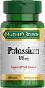 Nature's Bounty Potassium 99mgは、通常の心臓機能に関与する流体バランスと筋肉活動をサポートし、カリウムグルコネートの栄養補助食品、グルテンフリー、一日1、100ベジタリアンカプレット