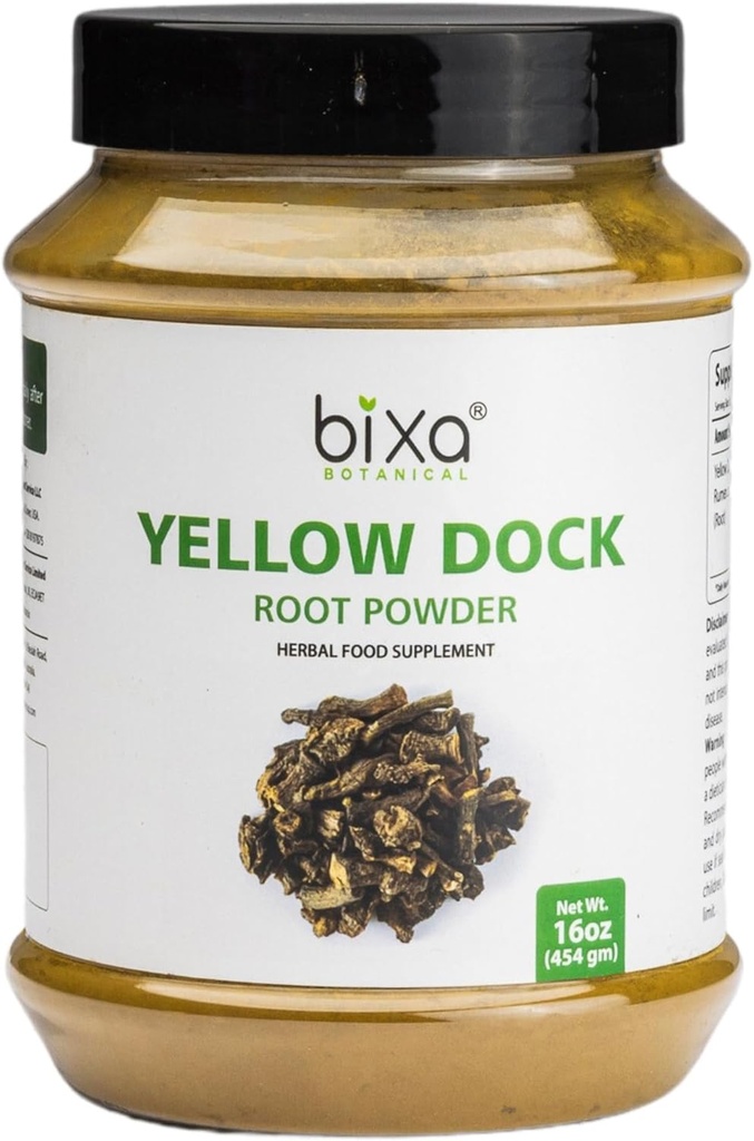 bixa BOTANICAL Yellow Dock Powder (Rumex Crispus) Herbal Supplement for Chronic Skin Problems | Ayurvedic Herb, Helps to Reduce Itching Sensation & Inflammation of Nasal passages. (454 Grams (16 Oz))