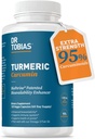 Dr. Tobias Turmeric Curcumin 1500mg with BioPerine – Extra Strength Supplement with 95% Curcuminoids for Joint Support, Overall Vitality & Immune Health, 120 Vegan Capsules, Non-GMO