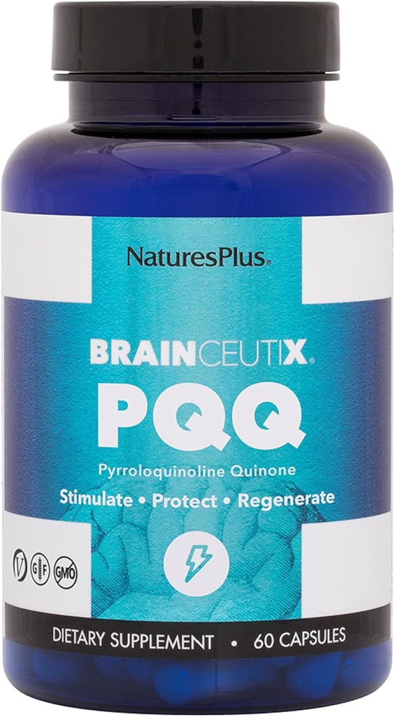 Natures Plus Brainceutix PQQ - 60 ビーガンカプセル - 記憶のためのサプリメント, 明白&脳力 - 高められたエネルギー, アンチエイジング - ピロロキノリンキノン (PQQ) - ベジタリアン, グルテンフリー - 30 サービング