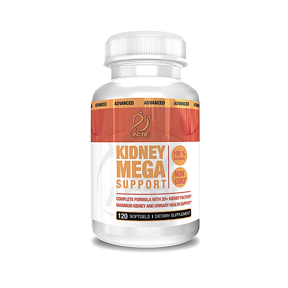 Actif Kidney Mega 10 + 高度なファクターとサポート, 健康な腎臓機能を強化します。, 腎臓のクレンジング, 非GMO, 米国製高速演技, 120 カウント