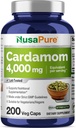 NusaPure Cardamom 4:1抽出物, 1000mg 4,000mg 200ベジタリアンカプセルに等価 (非GMO, ビーガン)