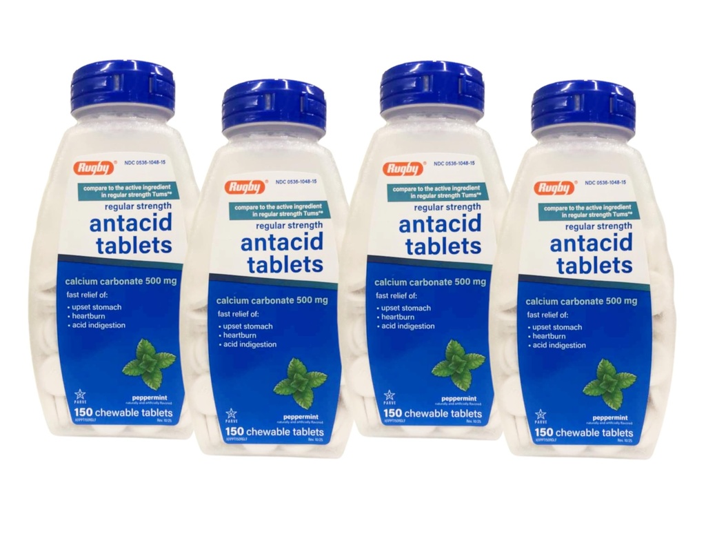 ラグビーカリウム炭酸塩500mgのAntacidはペパーミント、規則的なstrengh、150のChewableタブレット- 4パックを錠剤にします
