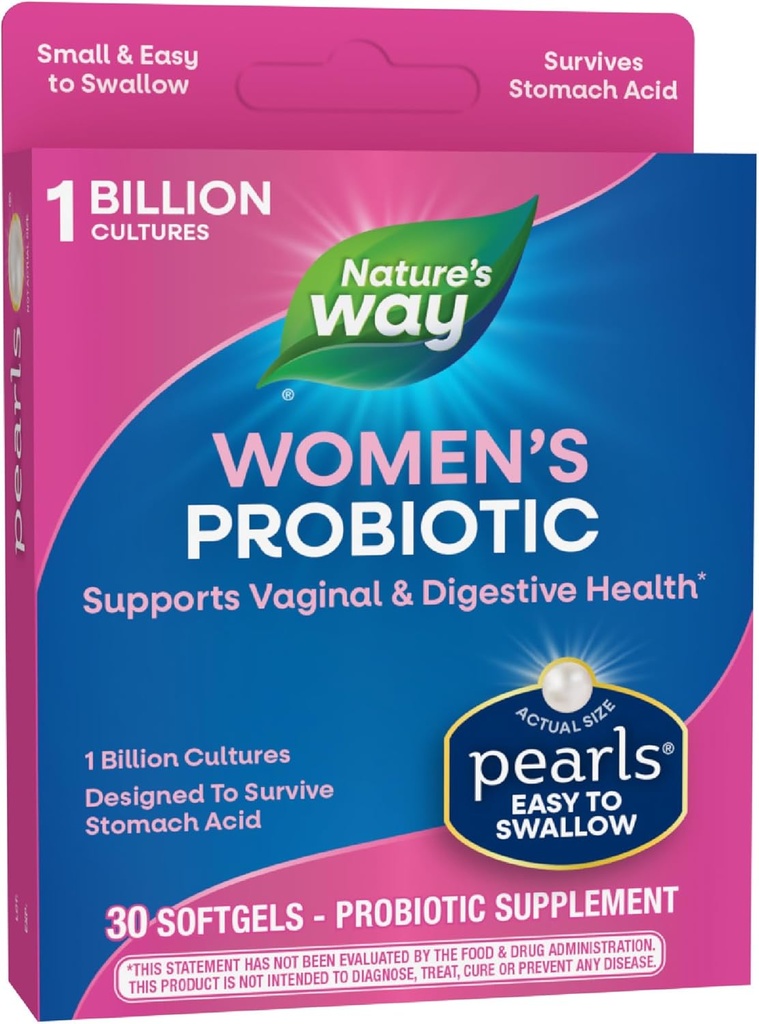 Nature's Way Women's Probiotic Pearls、VaginalとDigestive Health*、1 Billion Live Cultures、冷凍不要、30 Softgels(パッケージ5月Vary)