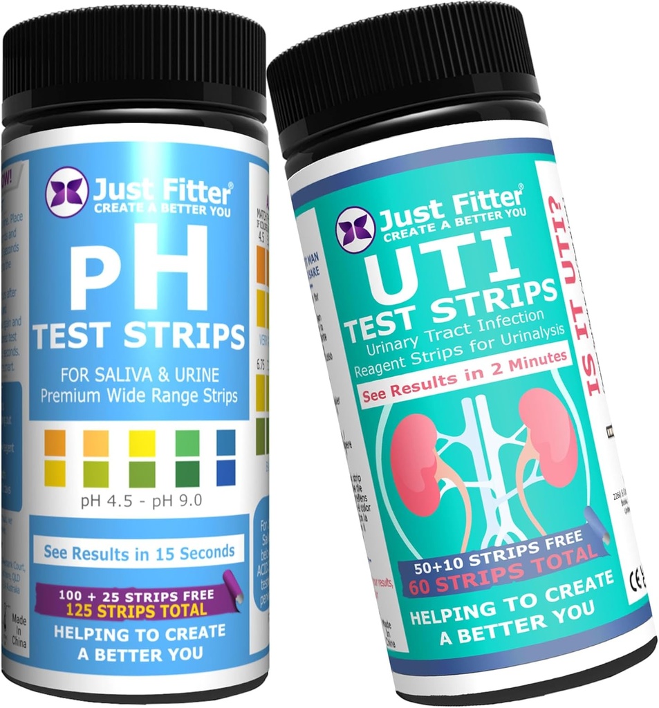 pH and UTI Urinary Tract Infection Test Strip Bundle. Simple, Fast and Accurate Results. Home Testing Stick Kit.