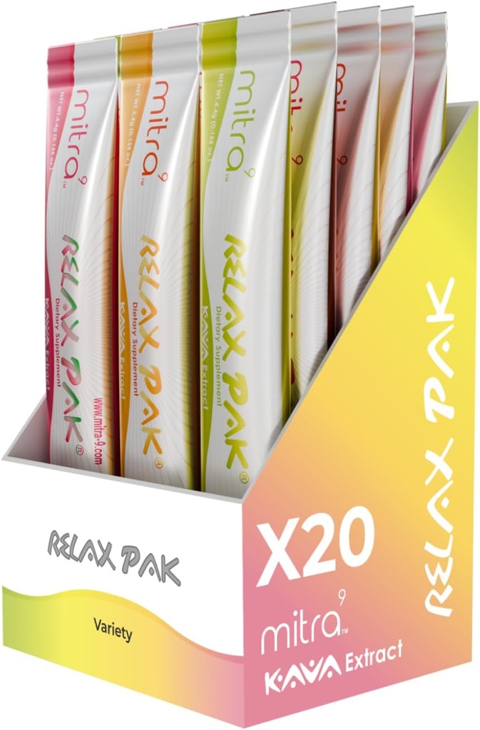 Mitra9カバパウダーリラックスパック - バラエティパックカバエキスパウダーパック | 気分増強剤 | プラントベース | 天然カルム&クラリティを促進 | 簡単なオープンシングルサービングスティック (20)