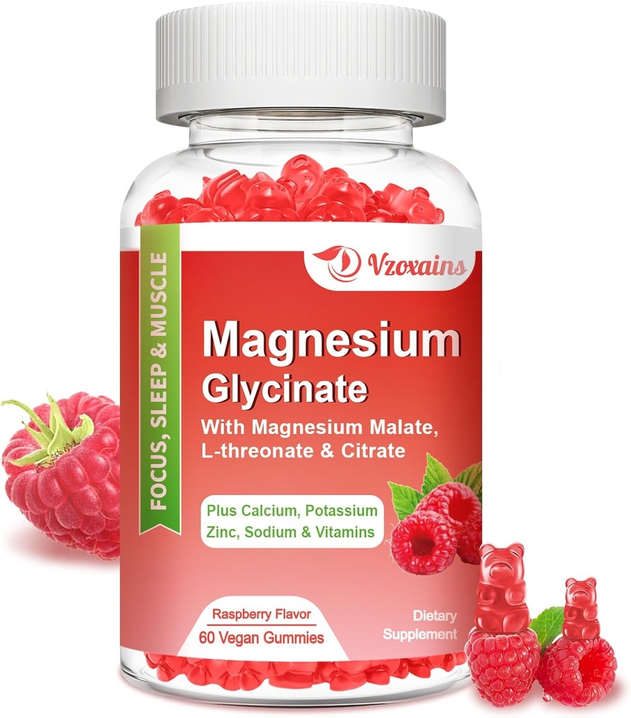 マグネシウムのGlycinateのグミ600のmg、大人のためのマグネシウムのグミ、弛緩および筋肉、60のラズベリーの好まれるグミ