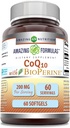 アメージングフォーミュラコク10 with バイオペリンサプリメント | 200 Mg / サービング | 60 Softgels | NonGMO | グルテンフリー | アメリカ製