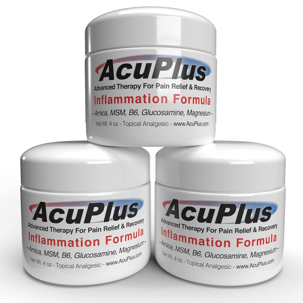 AcuPlus - 筋肉と関節の痛み - 筋肉と関節の痛み - 高度の痛みの軽減 Topical アンチ炎症クリーム - 自然な成分で高速作用式 - 4 oz。それぞれ、3 のパック