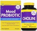 InnovixLabs Choline & Mood Probiotic Bundle Choline Bitartrate 550mg (100カプセル) Mood Probiotic (60カプセル). メモリ、気分、脳の健康とブースト認知をサポート*