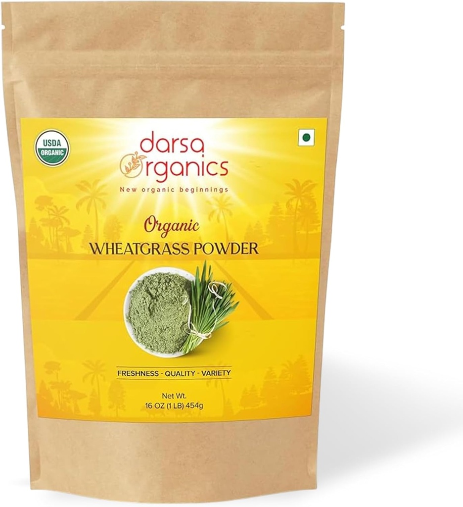 Wheatgrassの粉1のlb -優れた等級USDAの有機性によって証明される小麦の草、繊維及びビタミンの豊富な、サポート エネルギー、消化及び免除、非GMO、ビーガン、グルテンフリー、コシャー