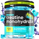 男性と女性のためのクレアチン単水グアミーコンプレックス6200mg - 120グミーアドバンストフォーミュラW / L-タウリン+ビタミンB12筋肉強度、筋肉ビルダー、エネルギーブースト、プレワークアウトサプリメント - Thinbi