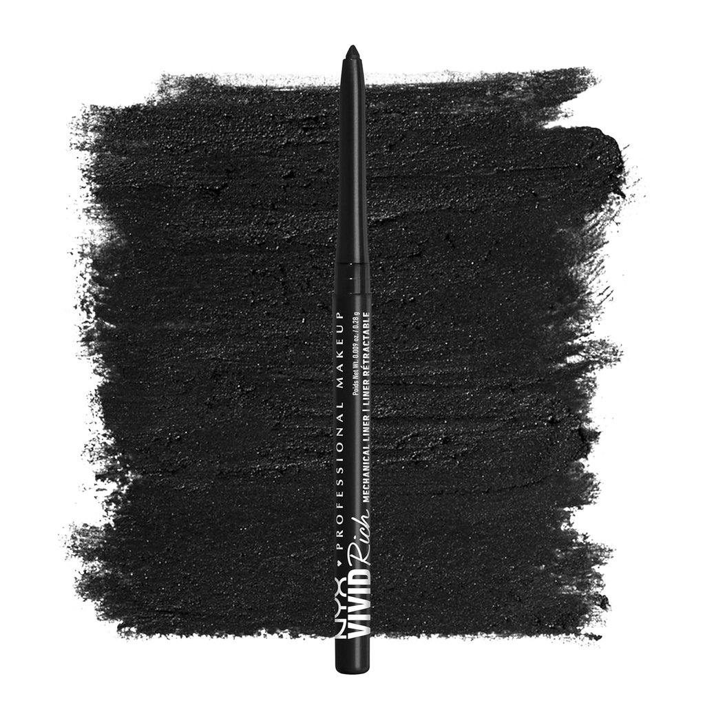 NYX PROFESSIONAL MAKEUP機械目の鉛筆、鮮やかな豊富な機械、クリーミーな引き込み式のアイライナー-常にオニキス、黒いアイライナー